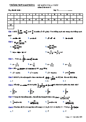 Đề kiểm tra 1 tiết môn Giải tích 12 - Đề 4